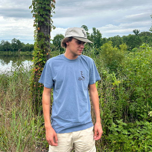 Drive Fast Eat Grass Tee | Washed Denim-Dirty Marsh Outfitters