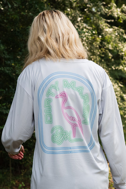 Outrigger Performance Shirt | Neon Logo | Silver