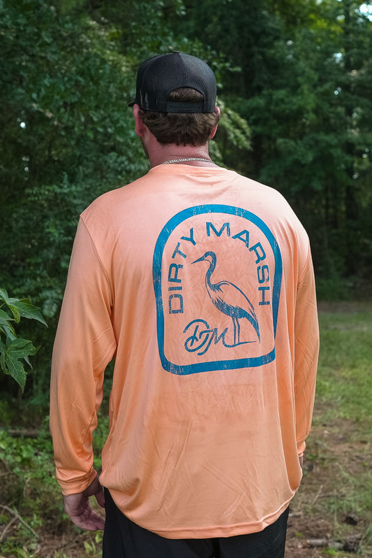 Outrigger Performance Shirt | Tombstone Logo | Peach
