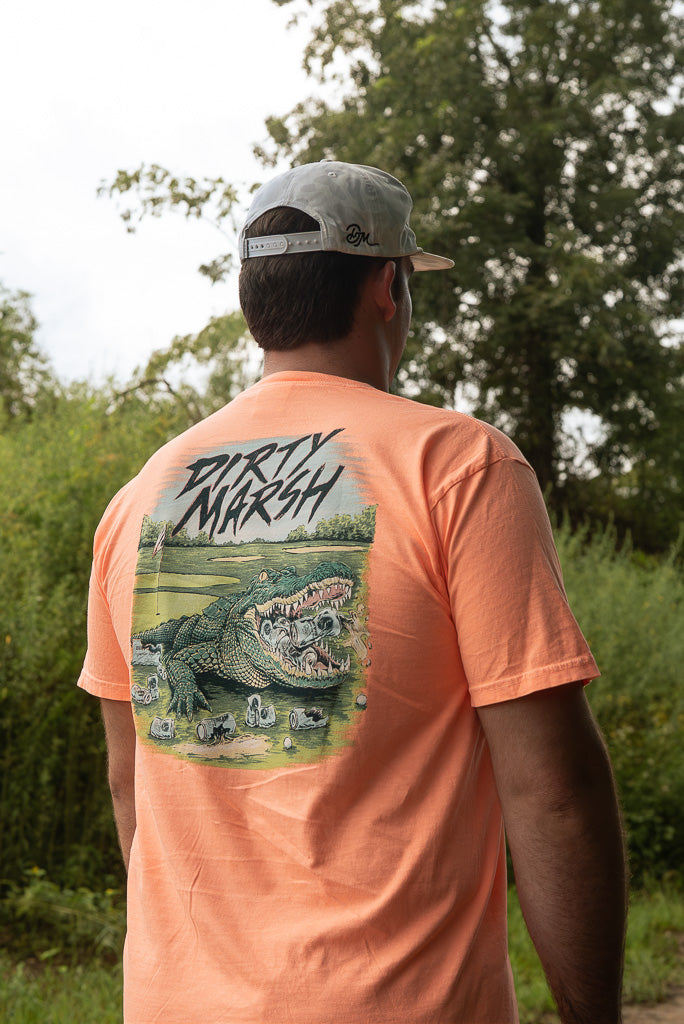 Greenside Gator Tee | Neon Canteloupe