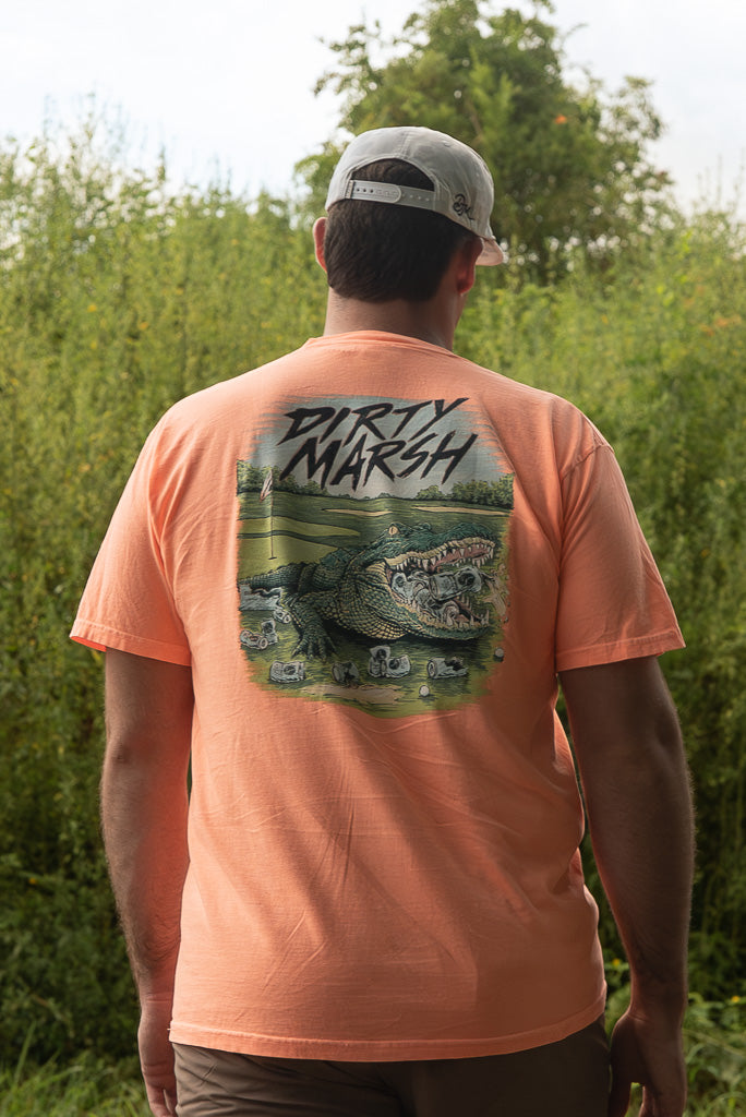 Greenside Gator Tee | Neon Canteloupe