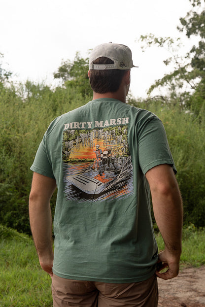 Skelly on Da Bayou Tee| Light Green
