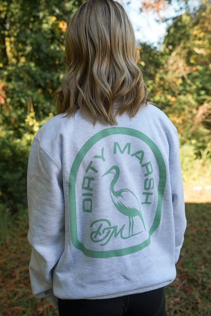 Tombstone Crewneck | Ash Heather with Seafoam Logo