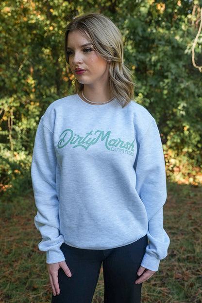 Tombstone Crewneck | Ash Heather with Seafoam Logo