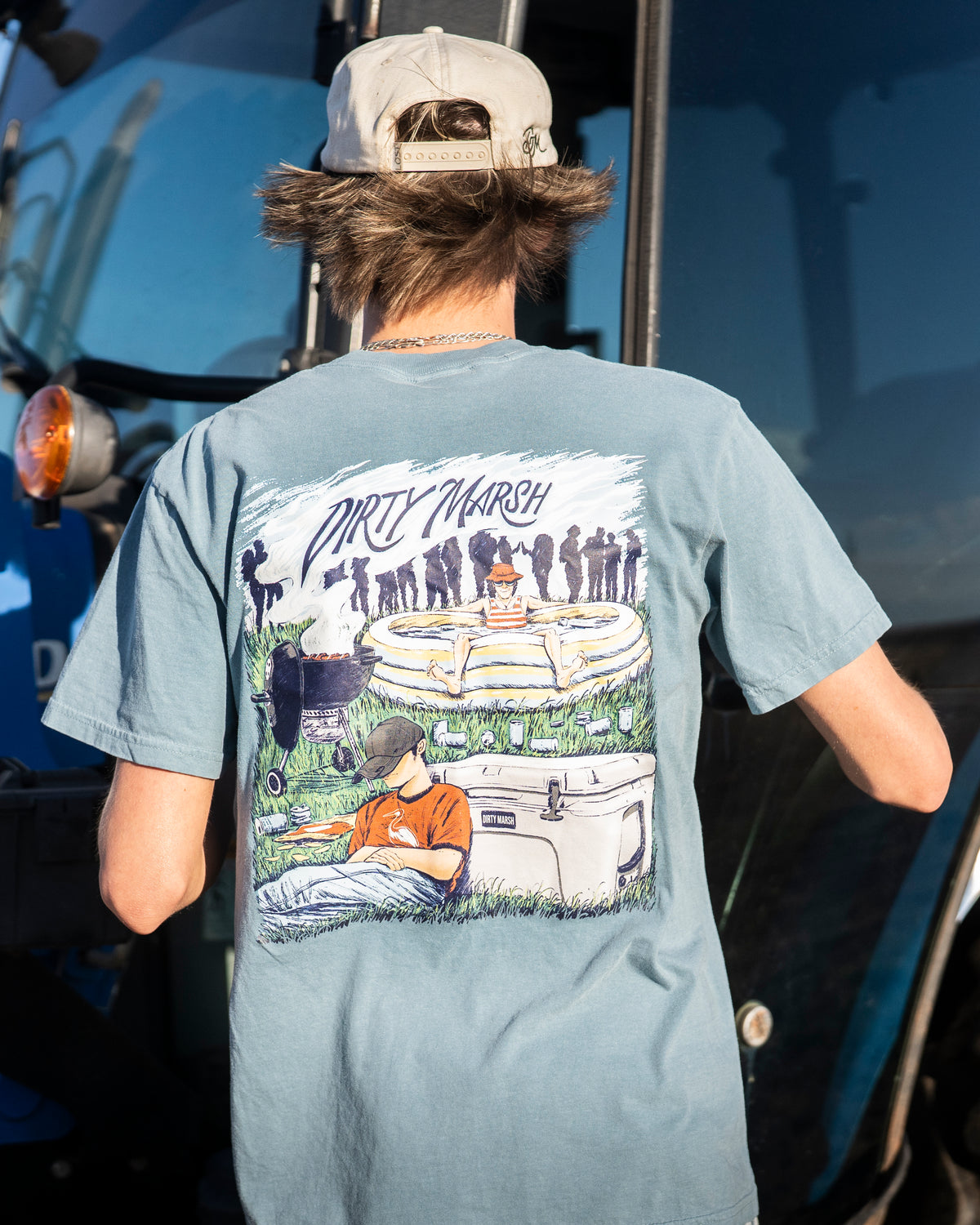 Hood Eats Tee | Ice Blue-Dirty Marsh Outfitters