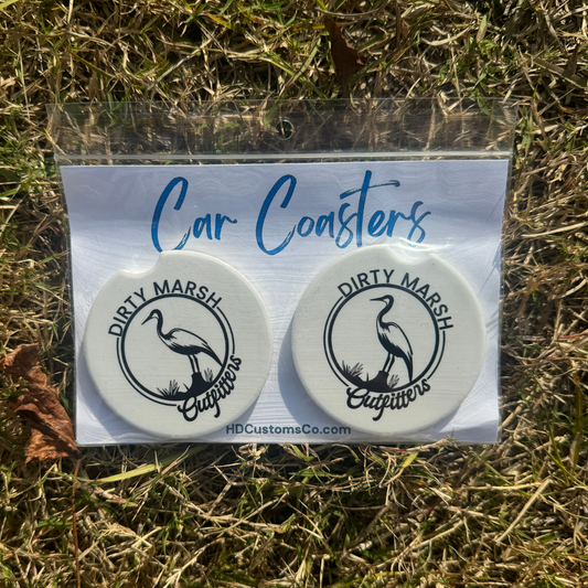 Car Coaster | White | Set of 2