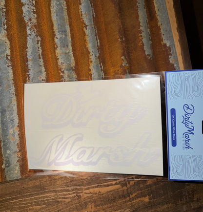 Classic Back Glass Decal | White 10"