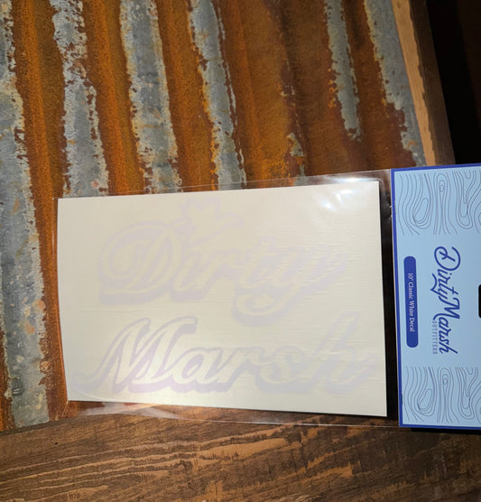 Classic Back Glass Decal | White 10"