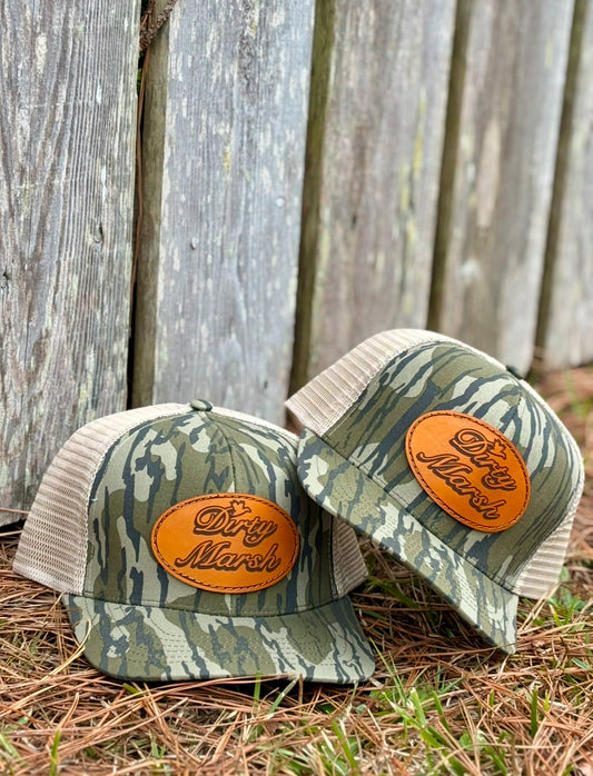 Slate Classic Leather Patch | Mossy Oak Bottomland & Balsa | Lost Hat Co