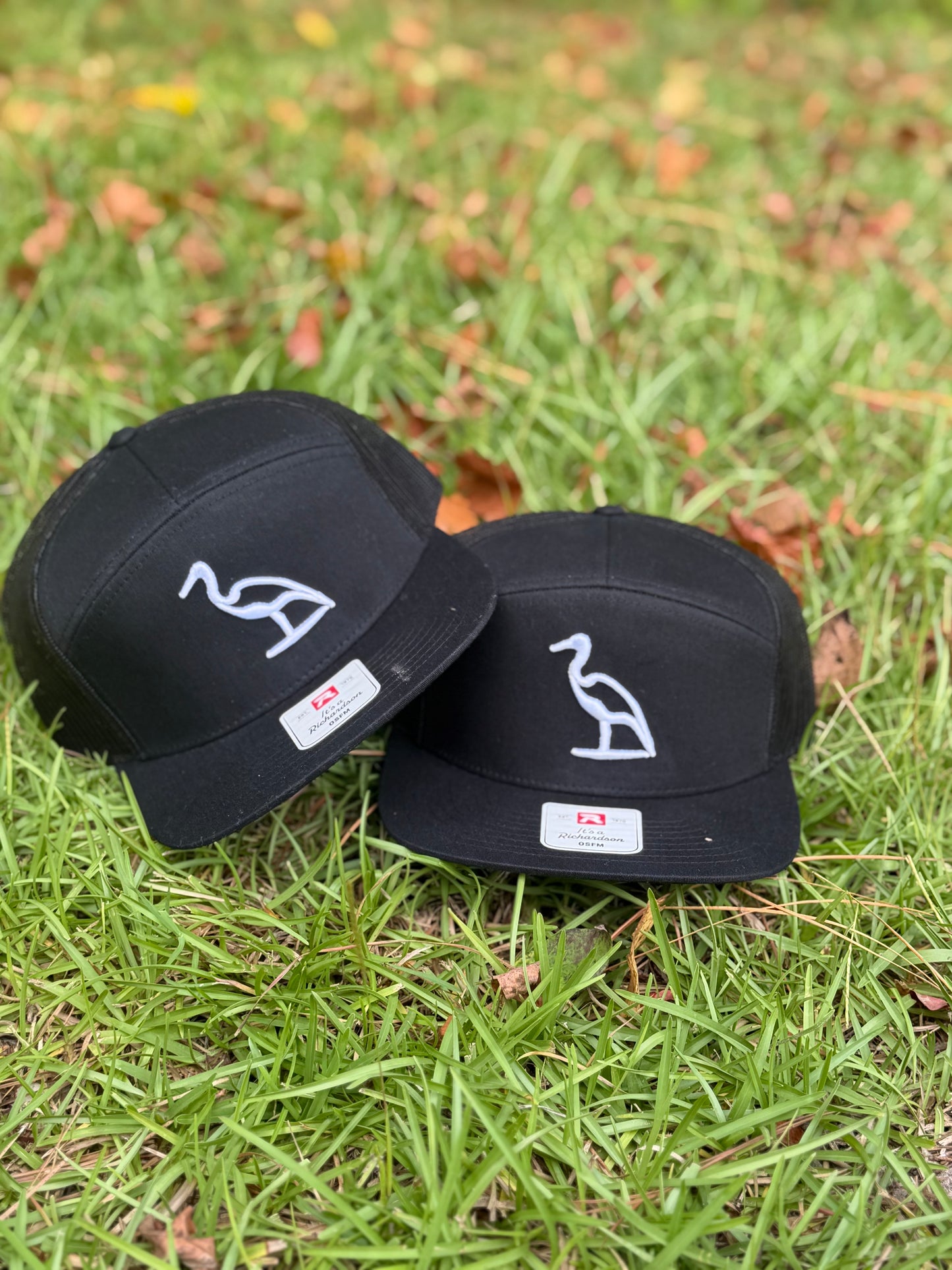 Heron Embroidered | Black/Black- White Icon | Richardson
